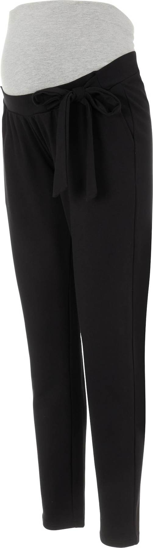MAMALICIOUS Kalhoty 'Masmini' černá / šedý melír