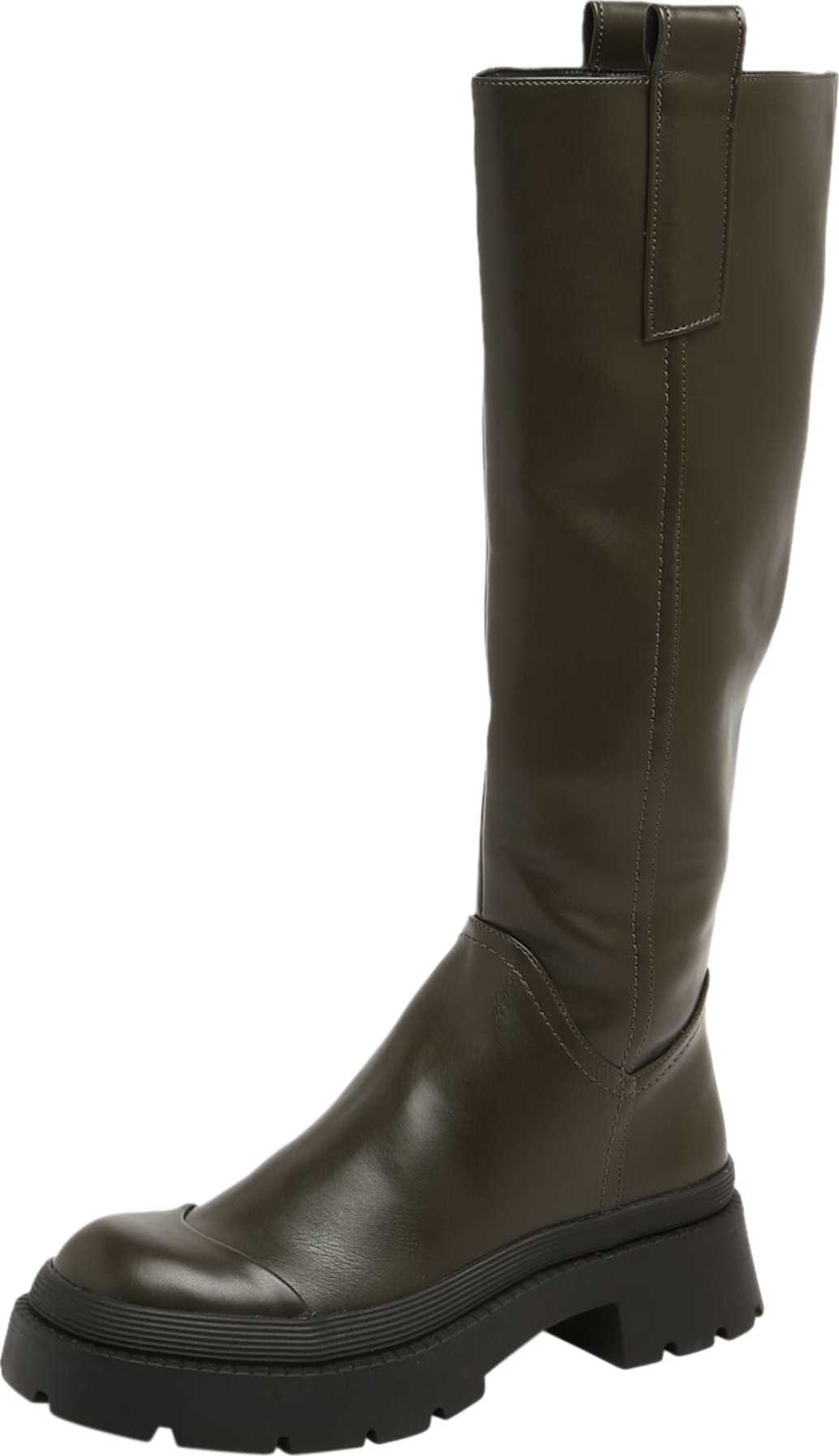 NA-KD Kozačky 'recycled cap detailed shaft boots' khaki