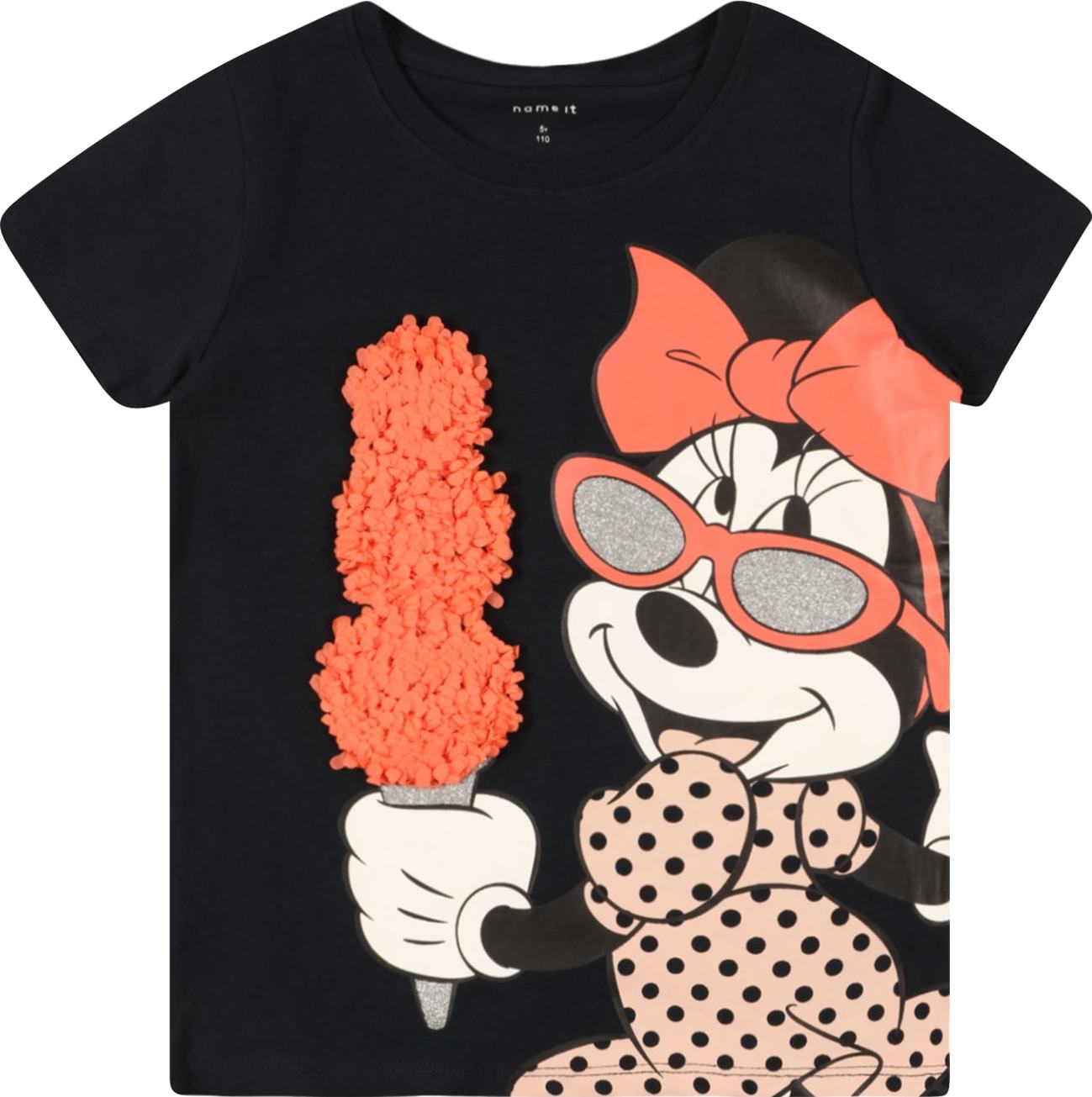 NAME IT Tričko 'Minnie Mouse' ultramarínová modř / korálová / bílá / pudrová