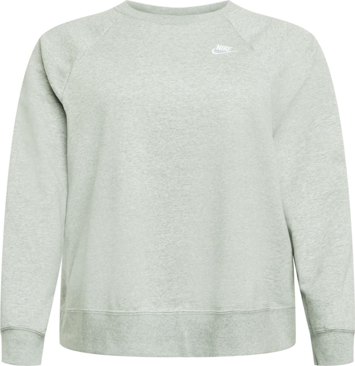 Nike Sportswear Mikina světle šedá / bílá