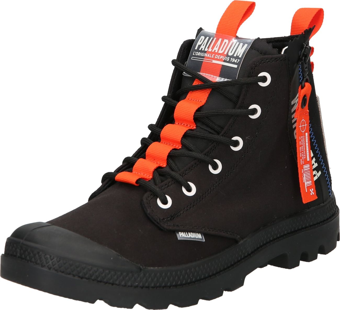 Palladium Šněrovací boty 'PAMPA' černá / oranžová