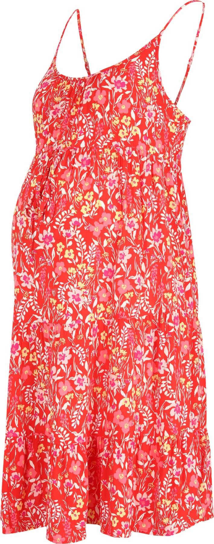 Pieces Maternity Letní šaty 'SANDY' červená / mix barev