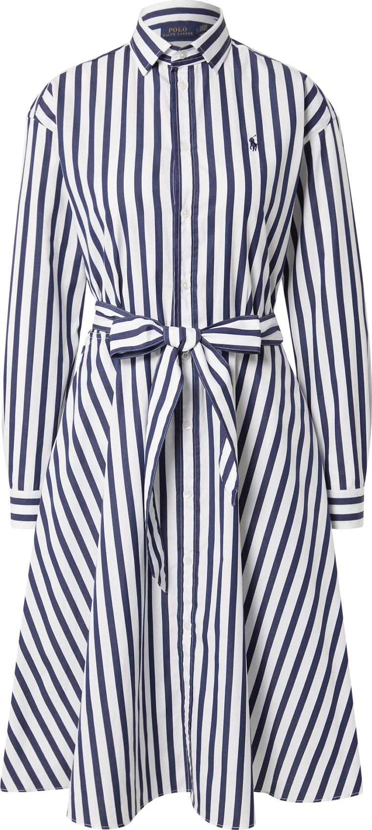 Polo Ralph Lauren Košilové šaty 'ELA' bílá / námořnická modř
