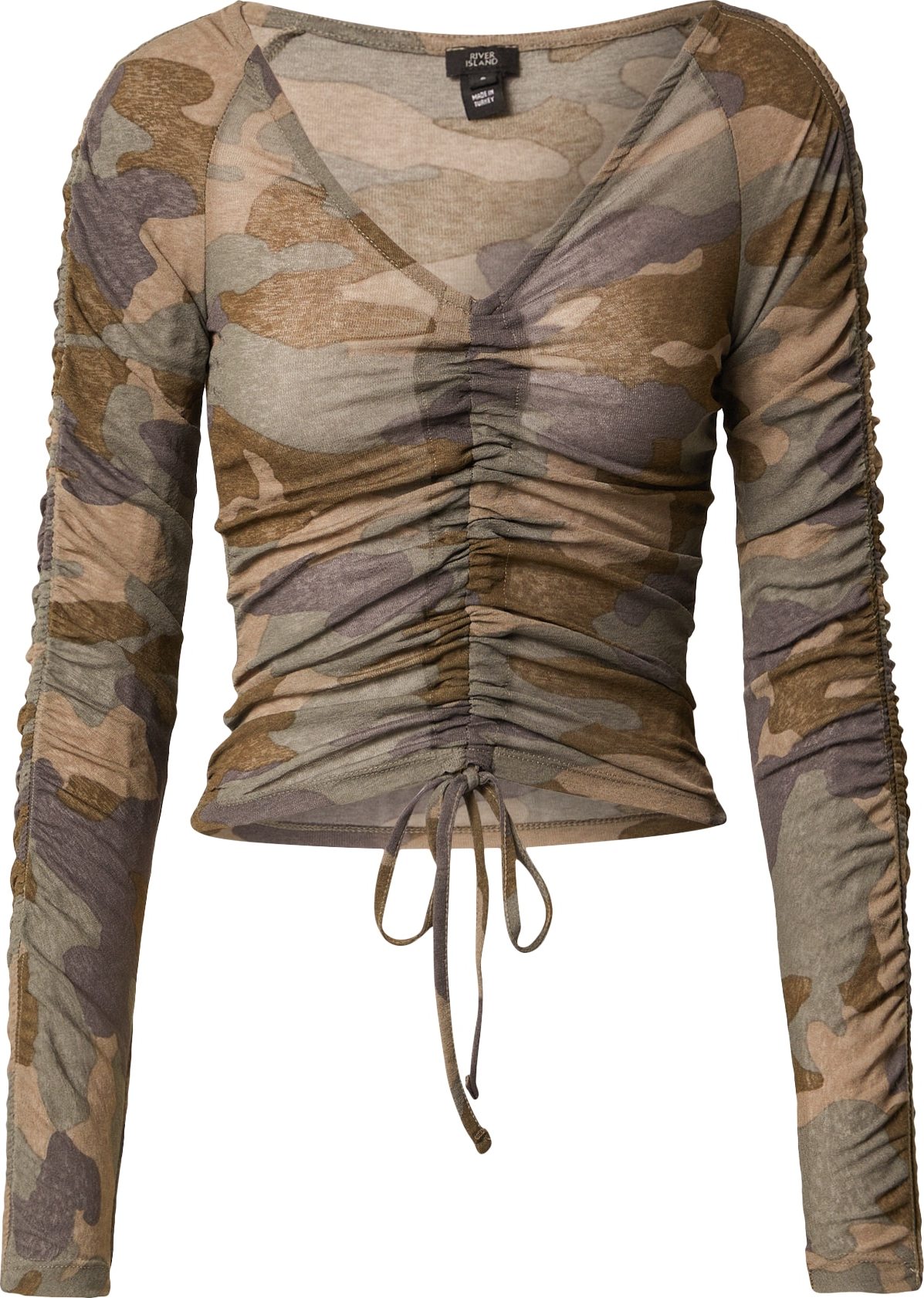 River Island Tričko khaki / brokátová / olivová / švestková