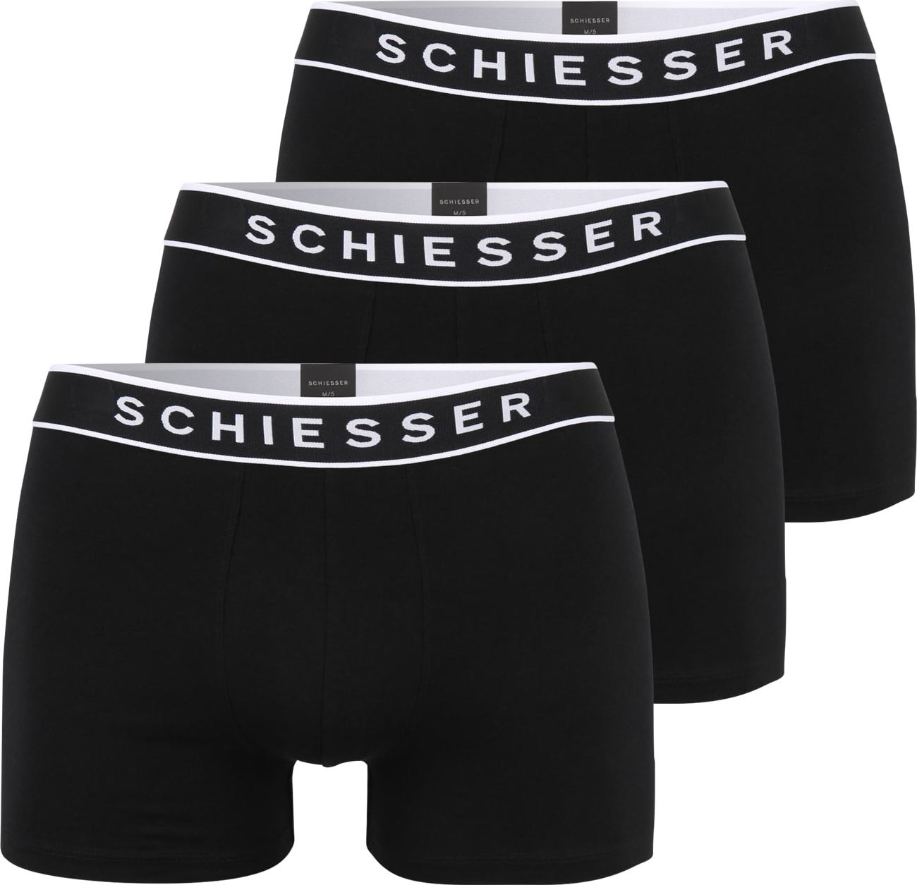 SCHIESSER Boxerky černá / bílá