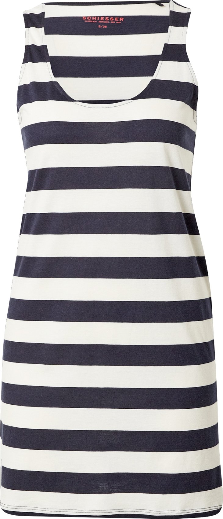 SCHIESSER Noční košilka 'Just Stripes' tmavě modrá / bílá