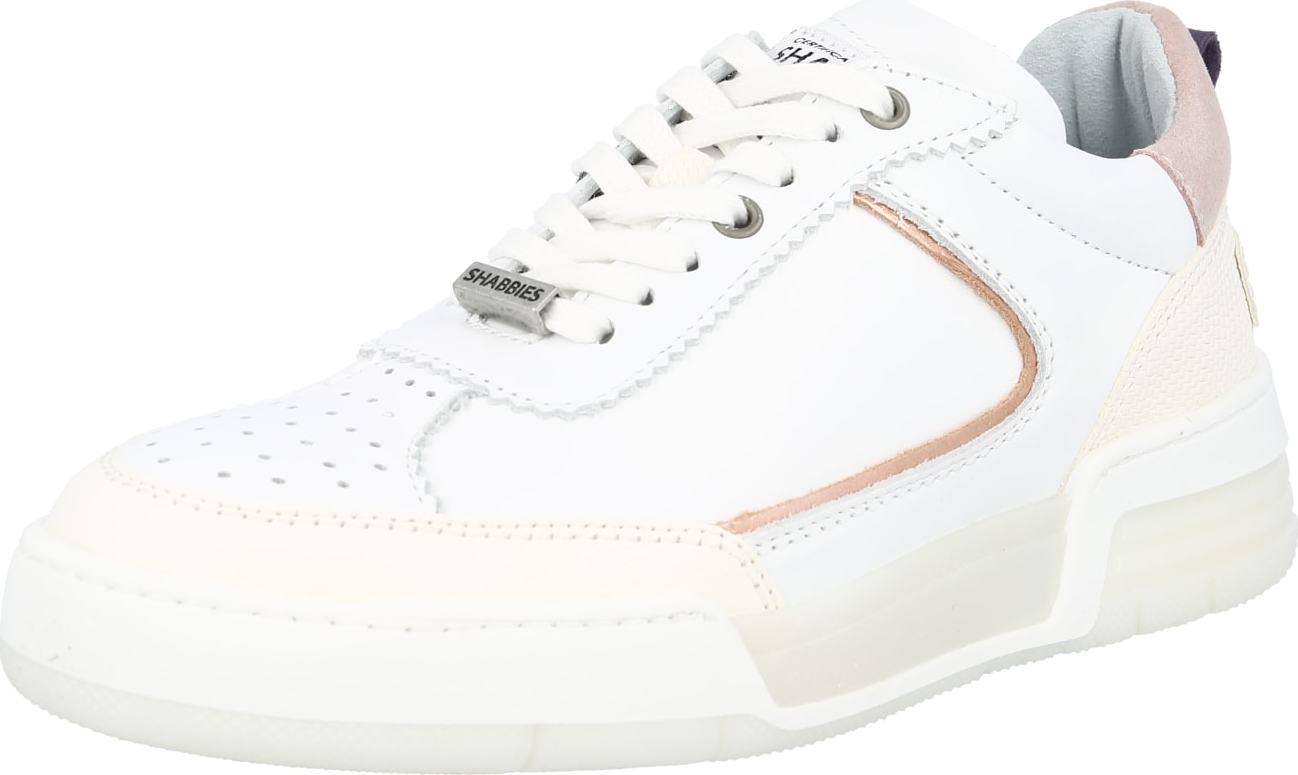 SHABBIES AMSTERDAM Tenisky bílá / broskvová / starorůžová