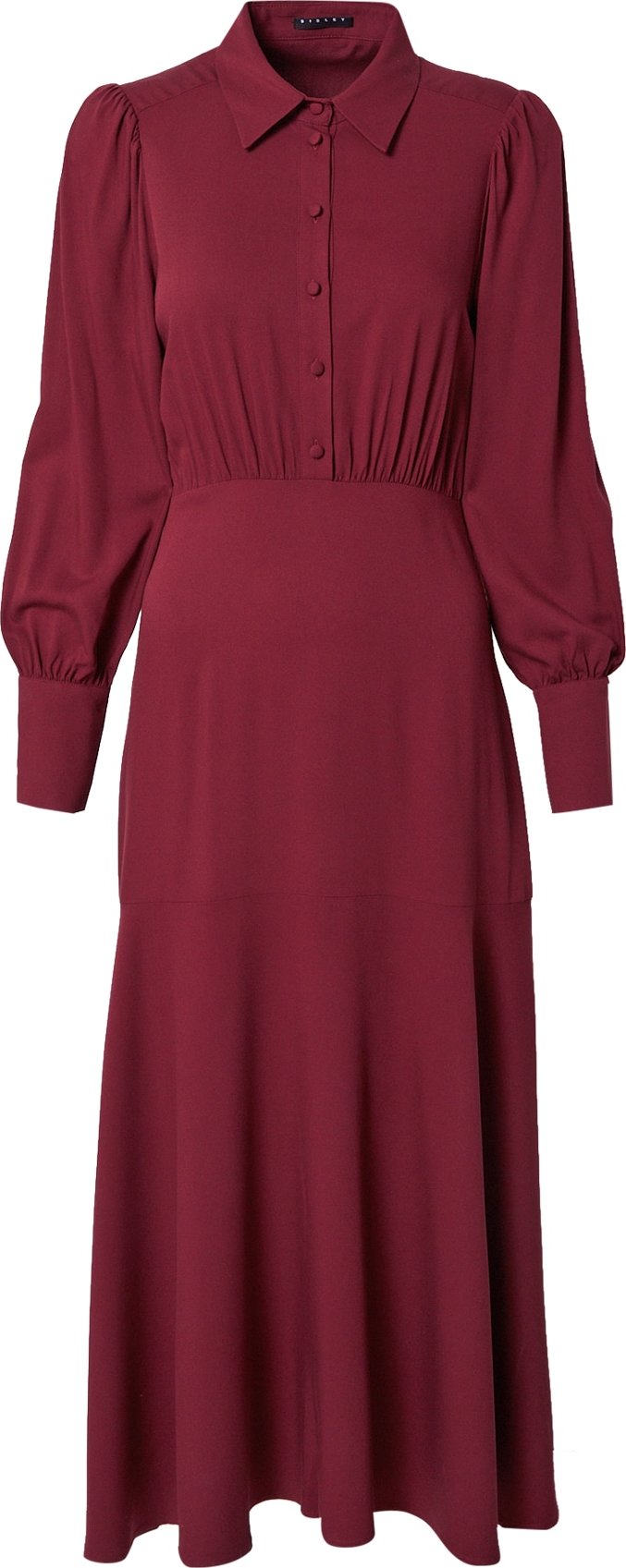Sisley Košilové šaty vínově červená