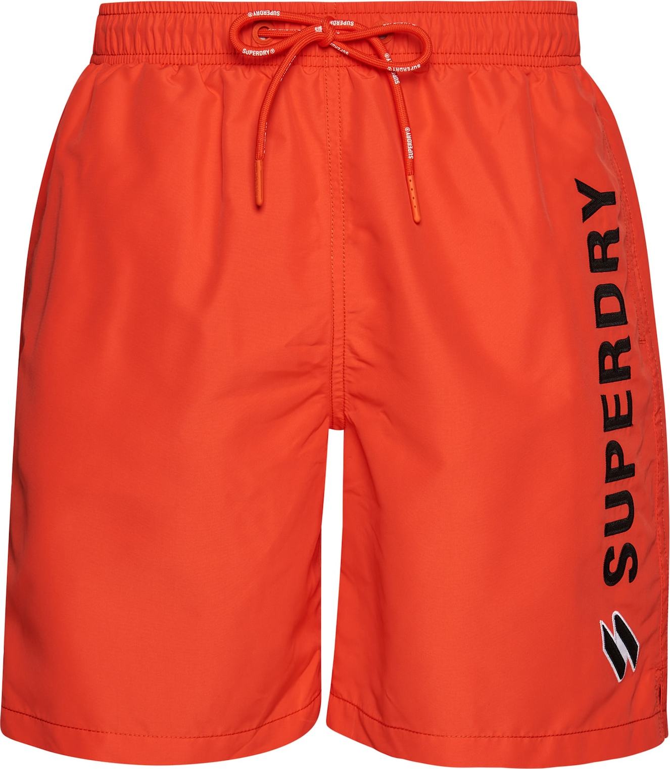 Superdry Plavecké šortky černá / oranžově červená