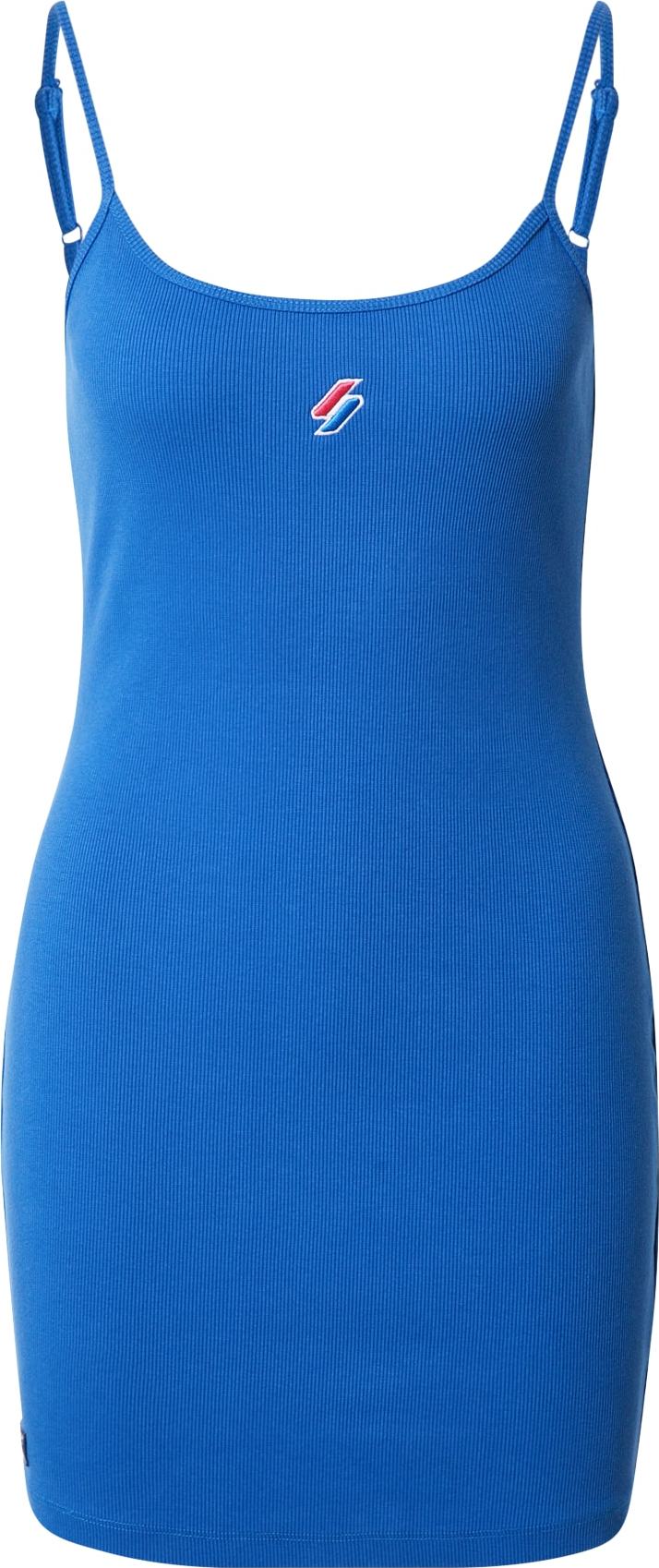 Superdry Šaty 'Essential' kobaltová modř / bílá / červená