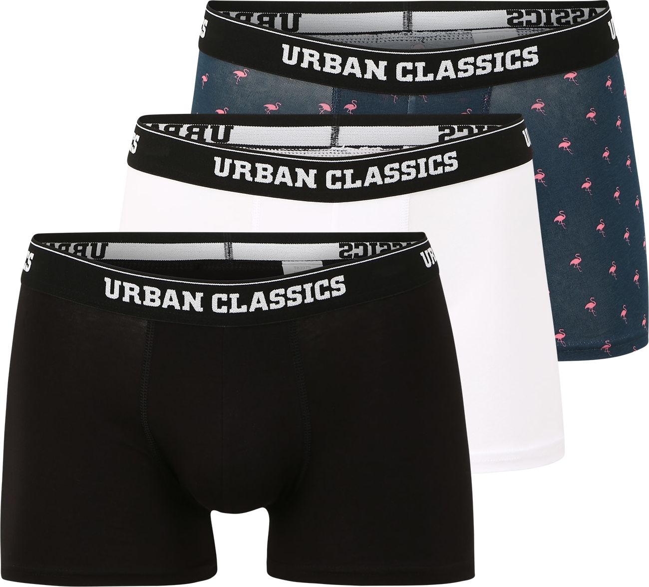 Urban Classics Boxerky bílá / černá / tmavě modrá / růžová