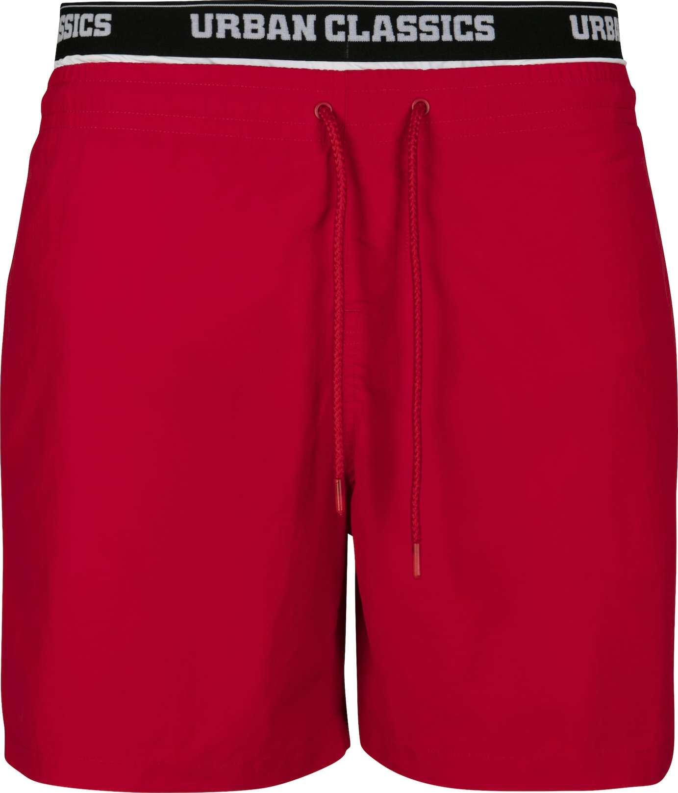 Urban Classics Plavecké šortky ohnivá červená / černá / bílá