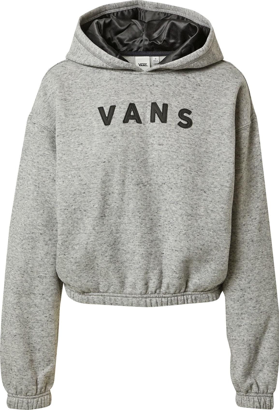 VANS Mikina ' WM WELL SUITED' černá / šedý melír