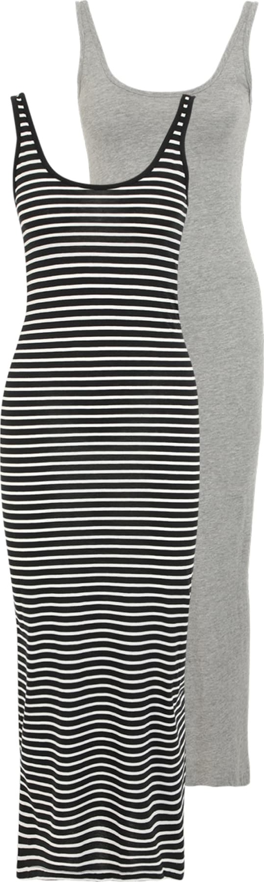 Vero Moda Petite Letní šaty 'NANNA' šedý melír / černá / offwhite