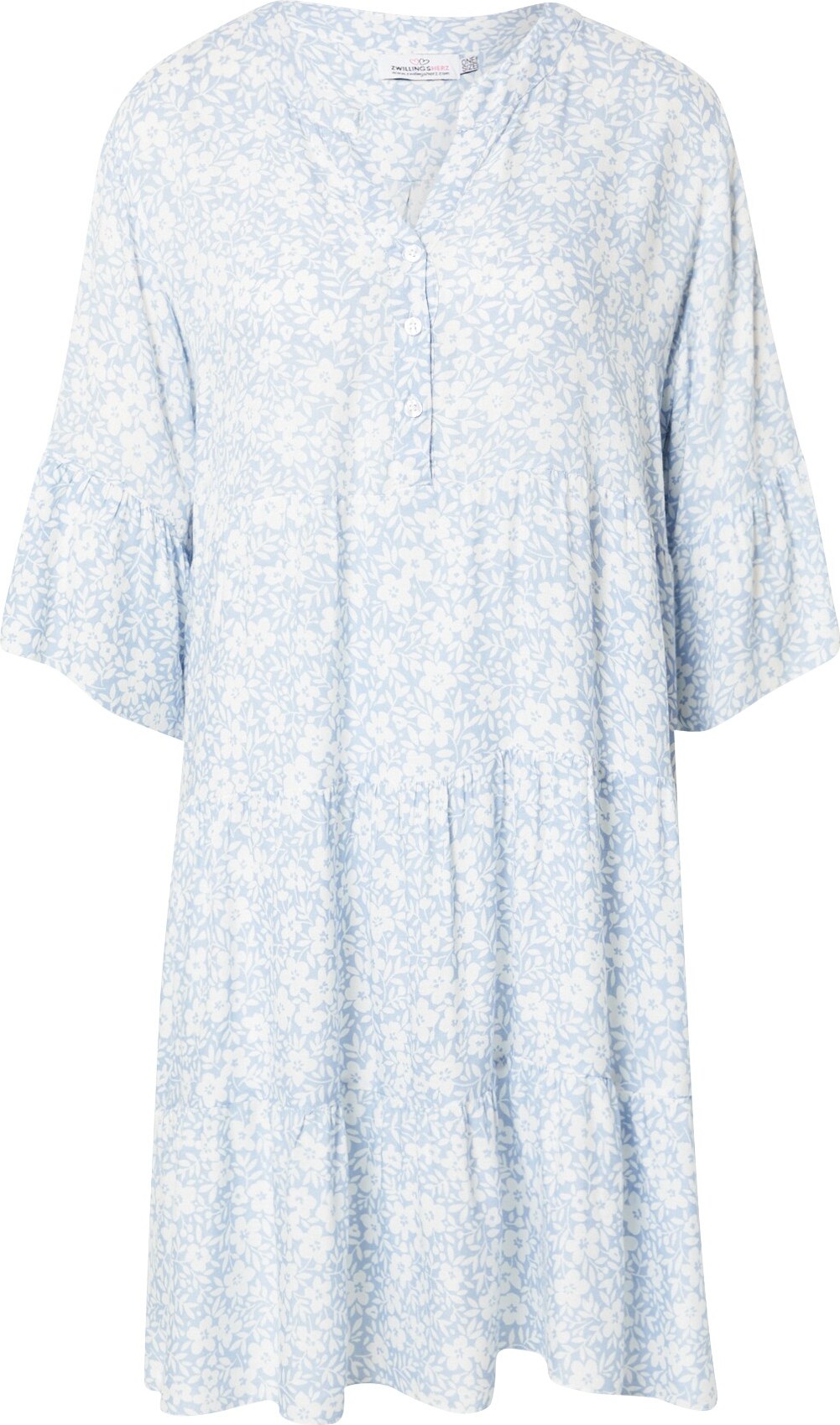 Zwillingsherz Košilové šaty 'Verena' světlemodrá / bílá