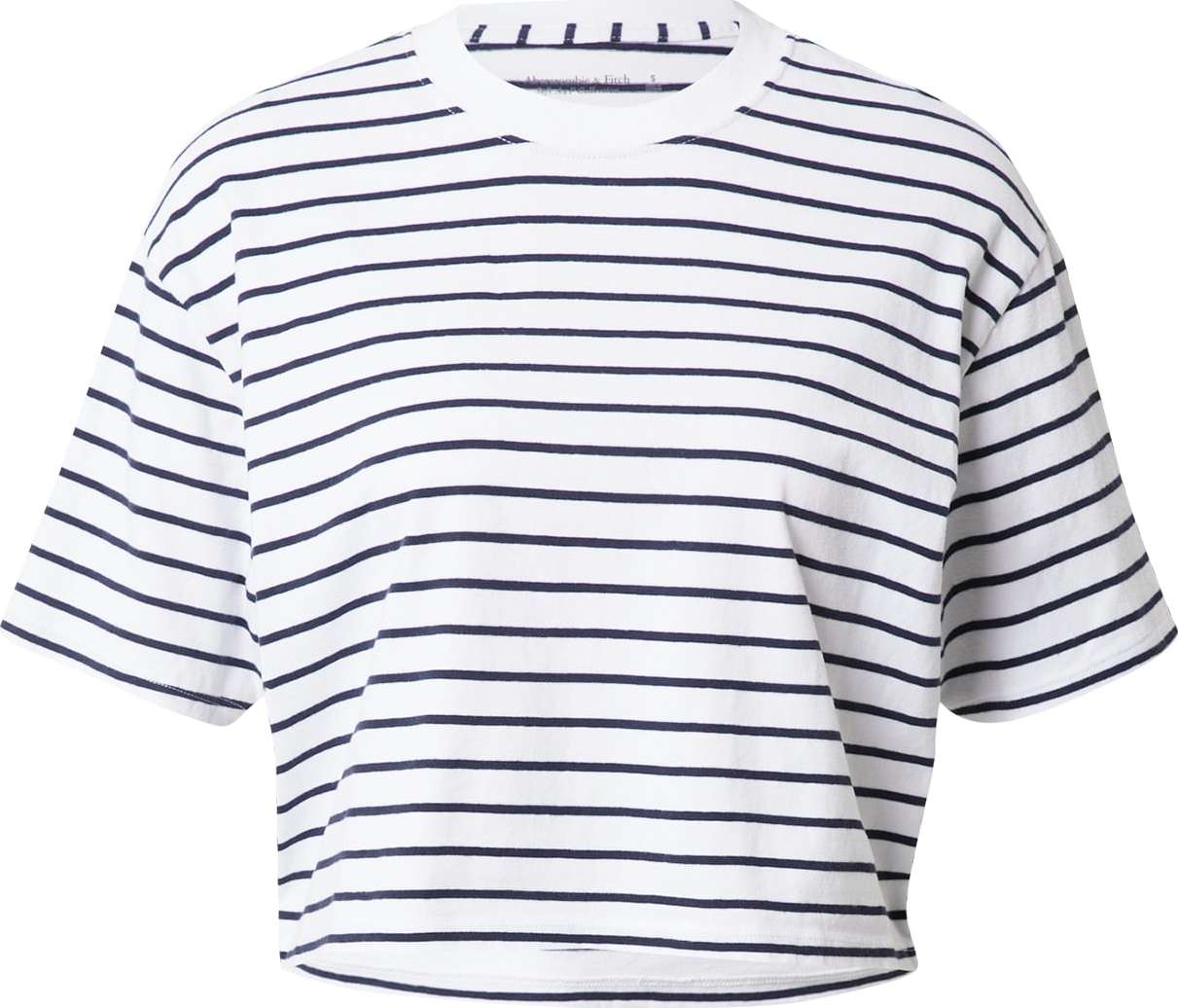 Abercrombie & Fitch Tričko bílá / námořnická modř