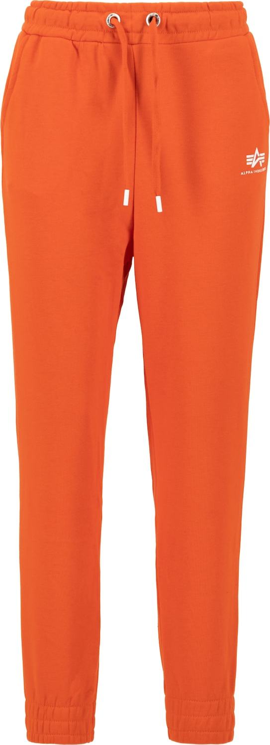 ALPHA INDUSTRIES Kalhoty oranžově červená / bílá