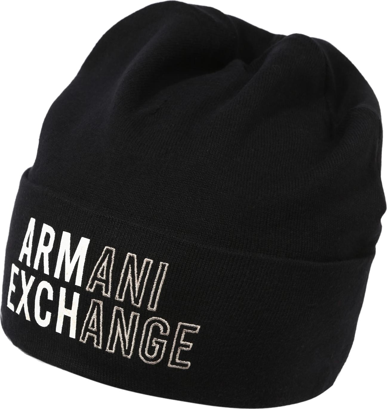 ARMANI EXCHANGE Čepice černá / bílá / režná