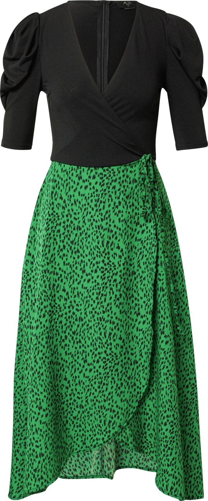 AX Paris Šaty zelená / černá