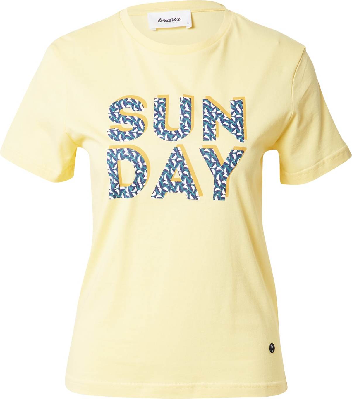 Brava Fabrics Tričko žlutá / marine modrá