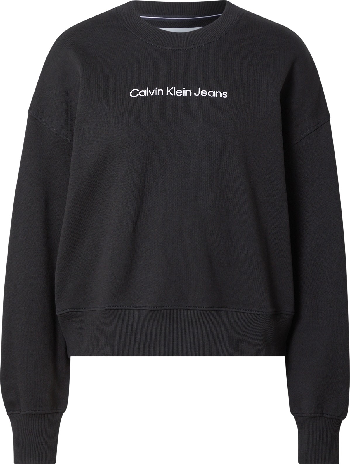 Calvin Klein Jeans Mikina černá / bílá