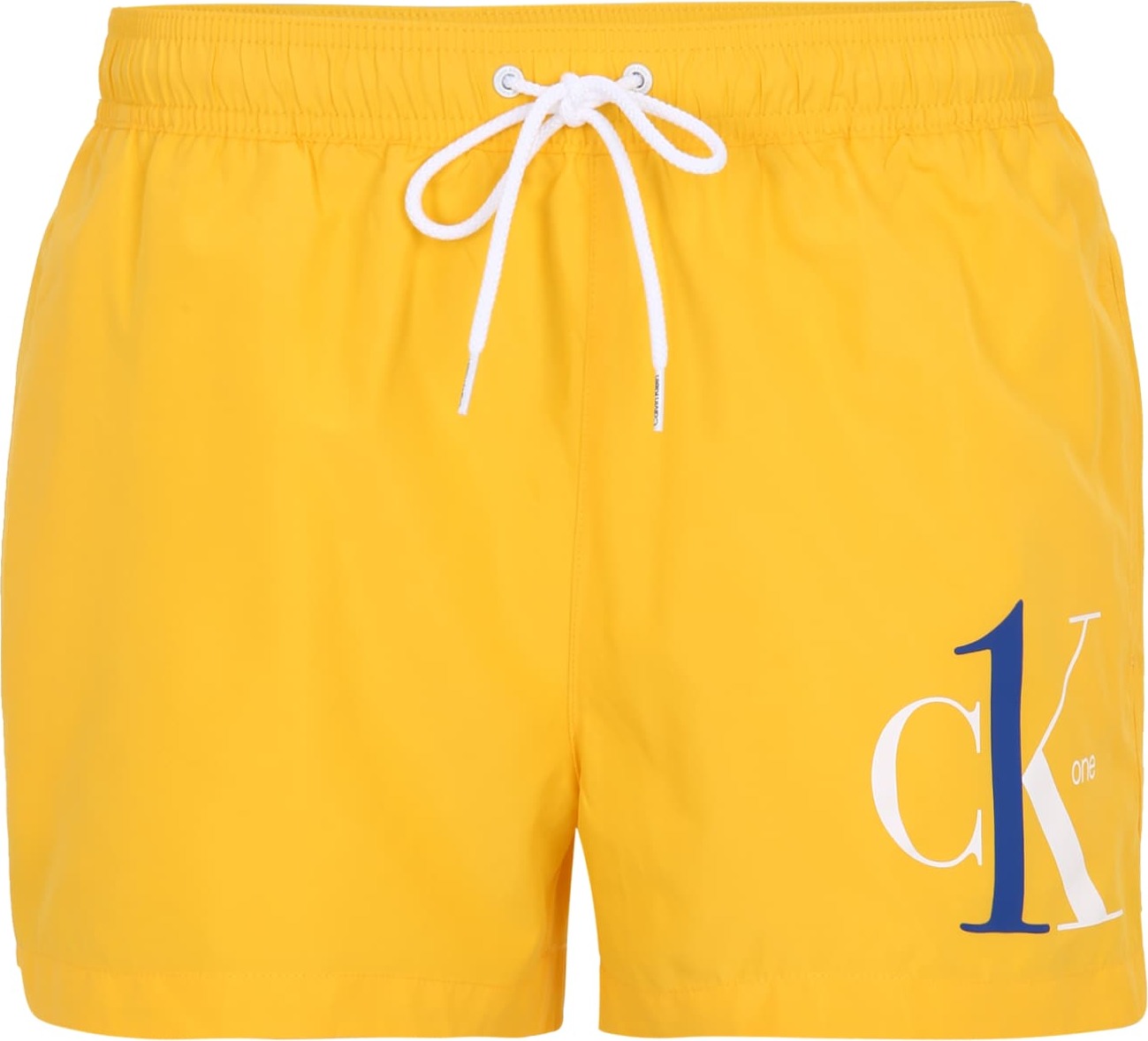Calvin Klein Swimwear Plavecké šortky žlutá / bílá / tmavě modrá