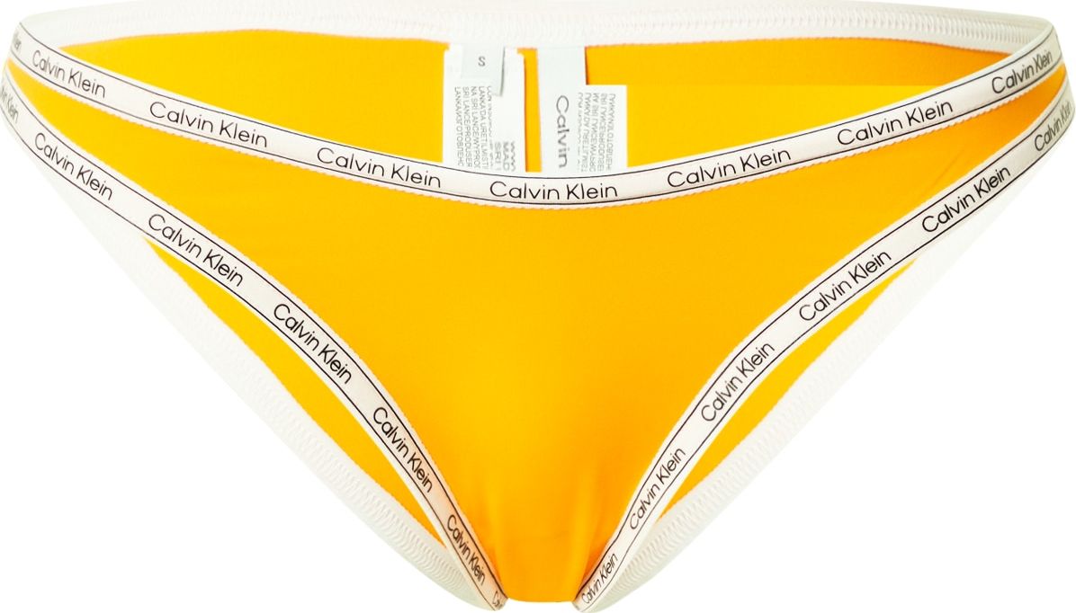 Calvin Klein Swimwear Spodní díl plavek oranžová / bílá / černá