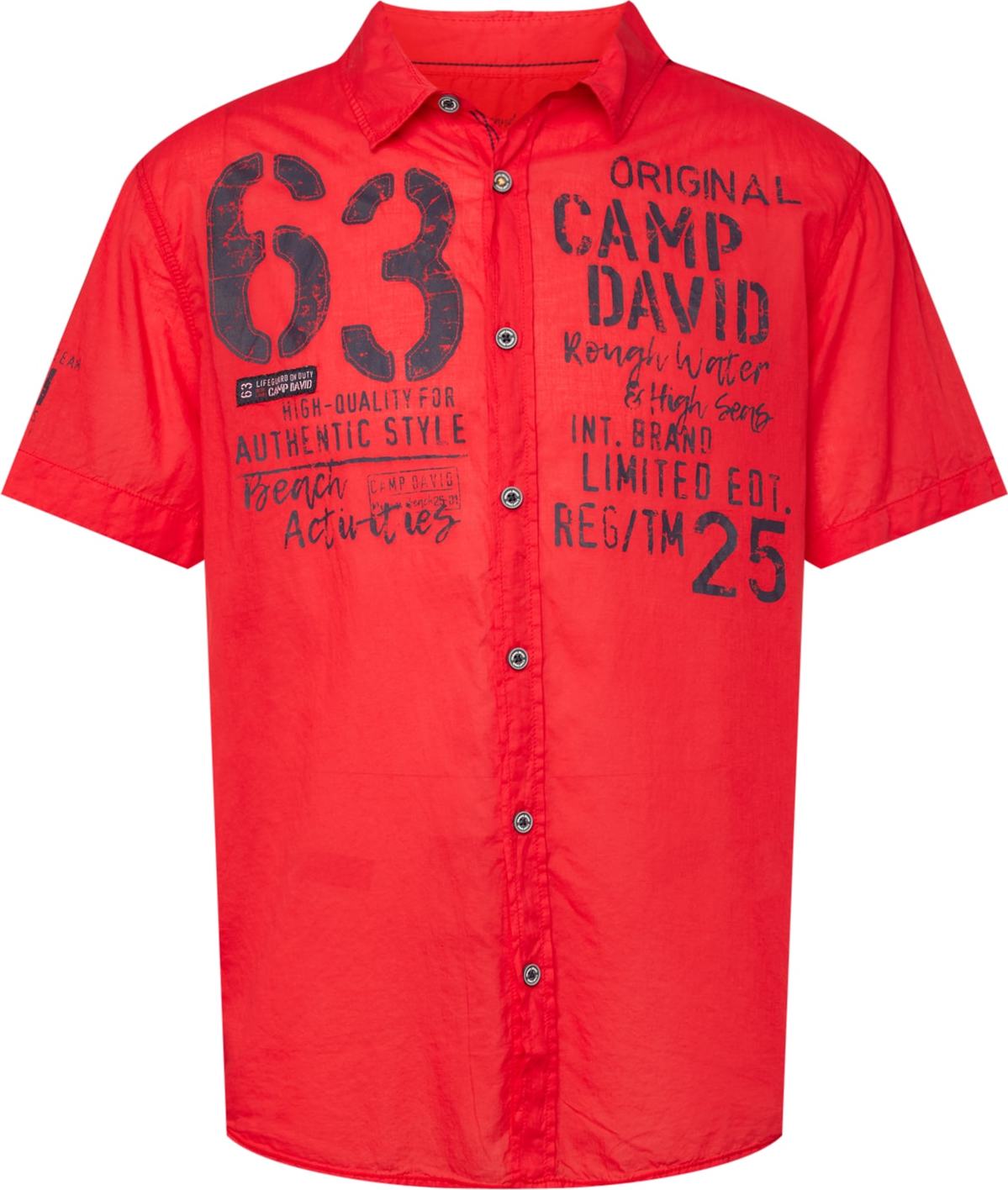 CAMP DAVID Košile červená / černá