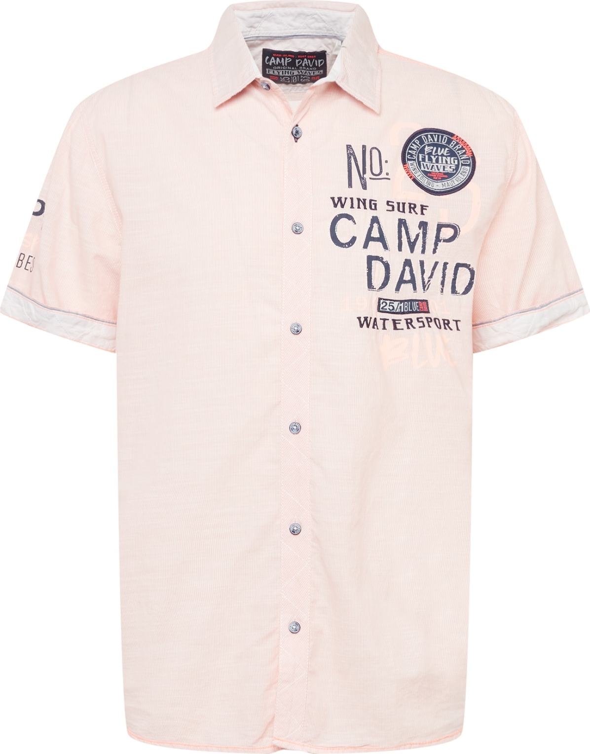 CAMP DAVID Košile modrá / jasně oranžová