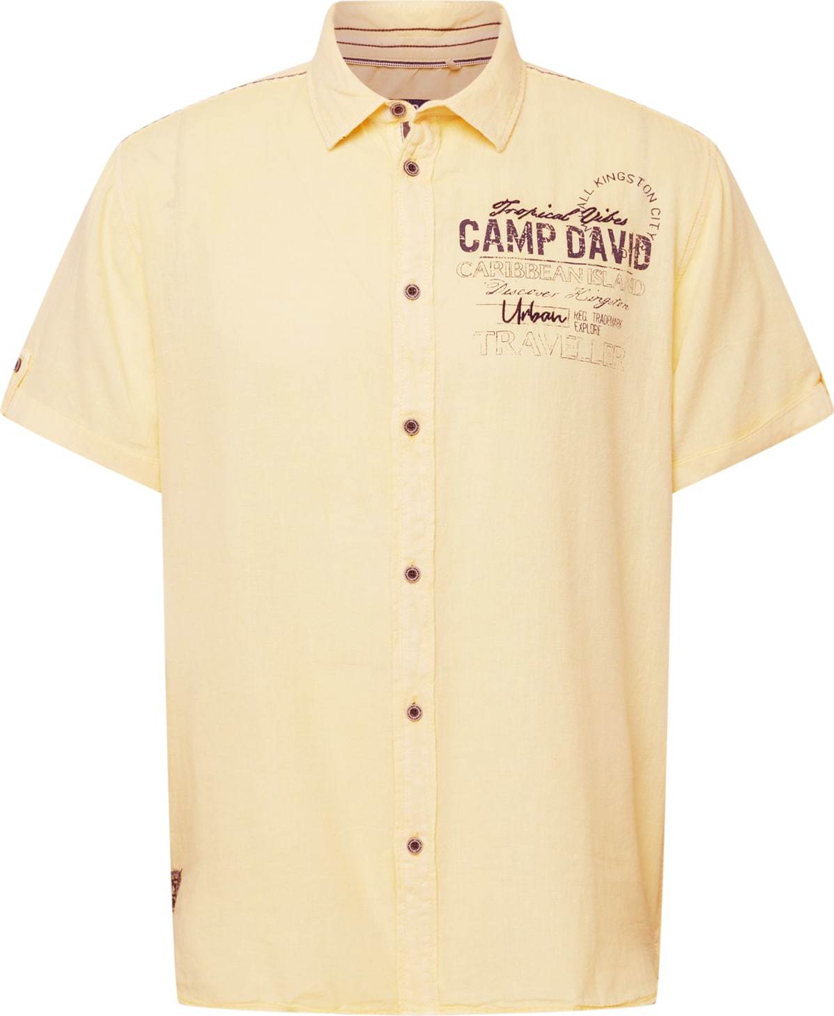 CAMP DAVID Košile žlutá / noční modrá