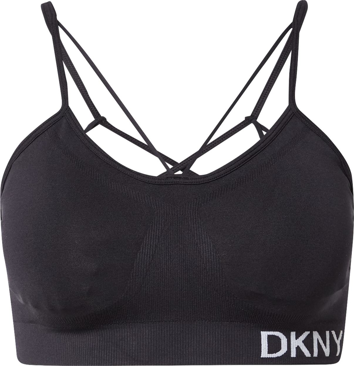DKNY Performance Sportovní podprsenka černá / bílá