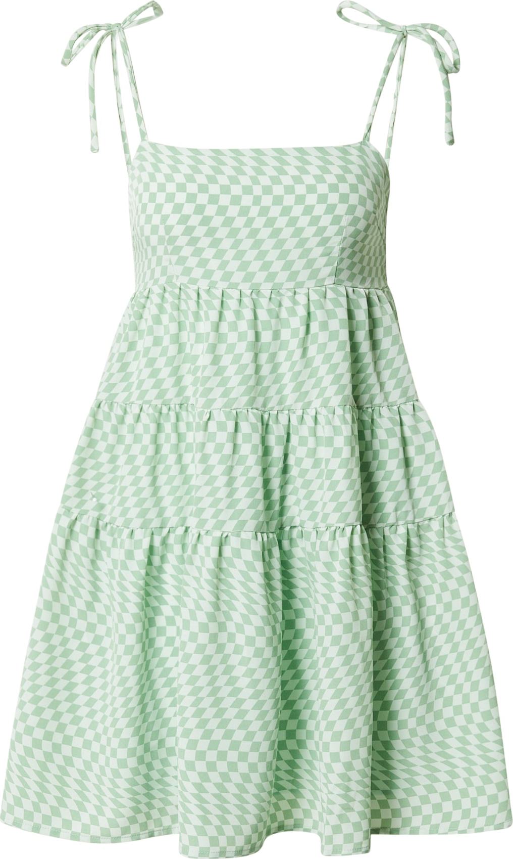 Fashion Union Letní šaty 'Sheryl' bílá / zelená