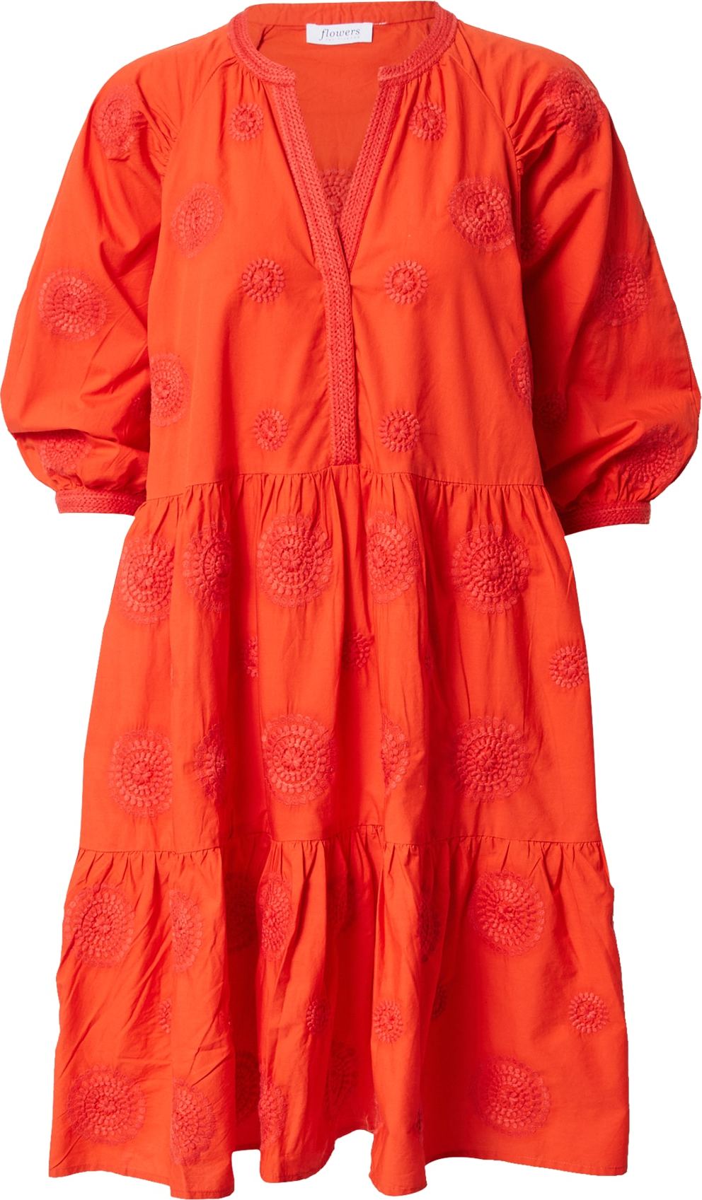 Flowers for Friends Košilové šaty svítivě oranžová
