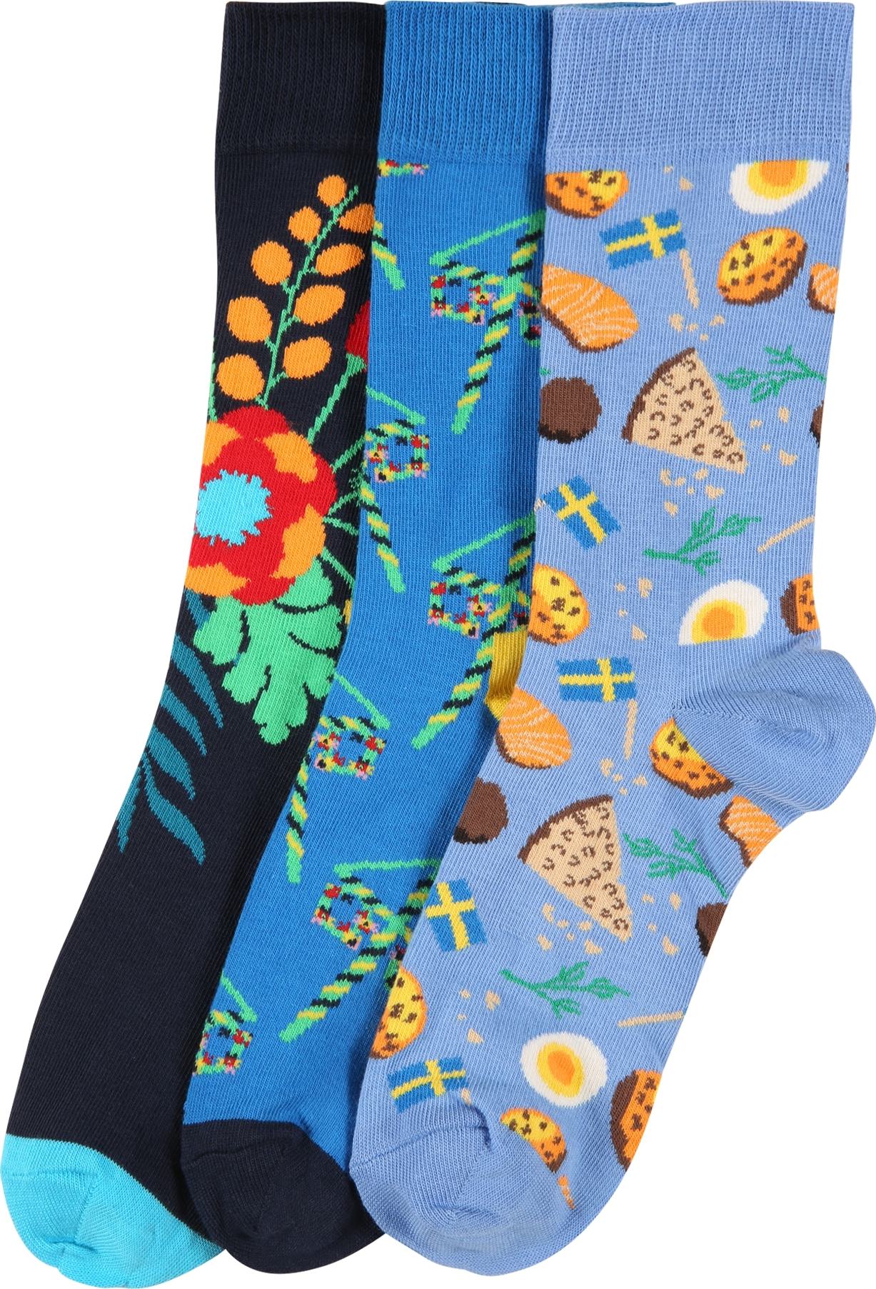 Happy Socks Ponožky 'Midsummer' námořnická modř / modrá / kouřově modrá / mix barev