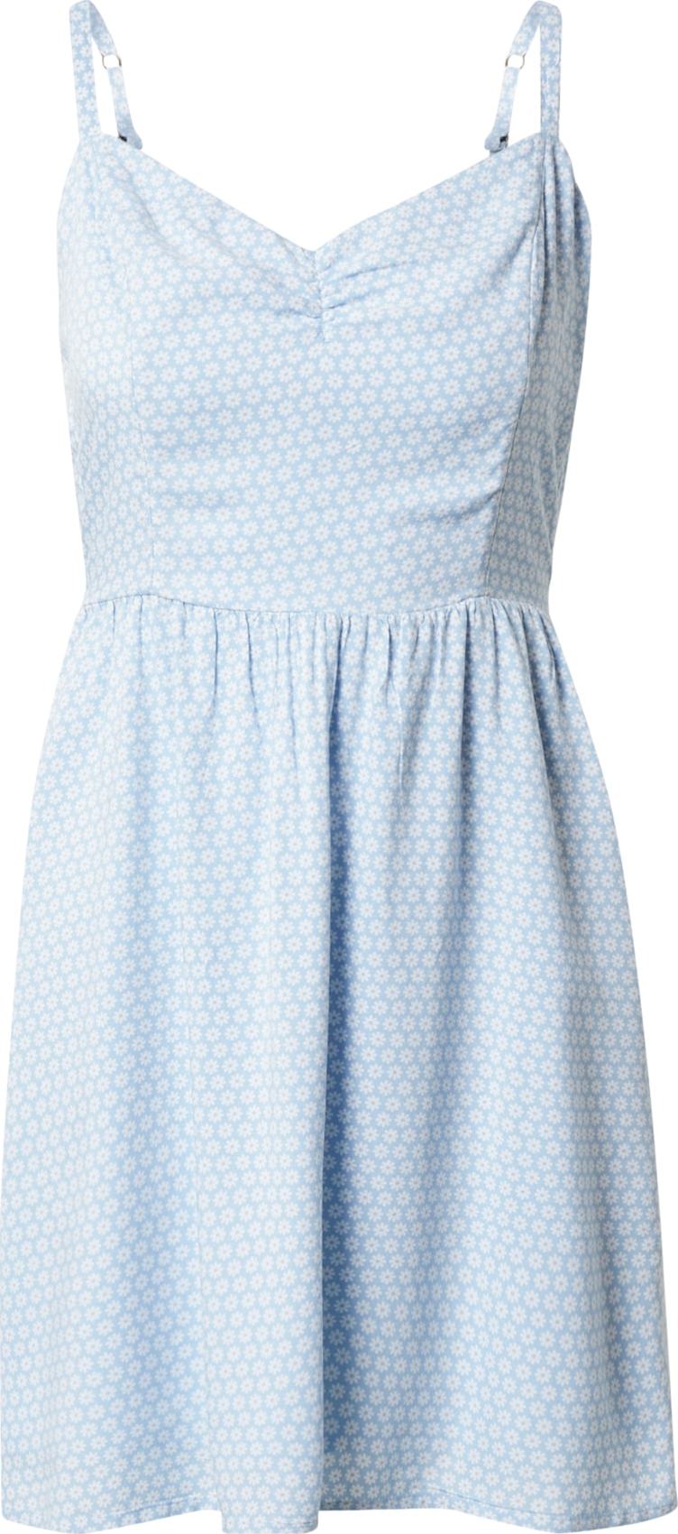 HOLLISTER Letní šaty 'APAC' světlemodrá / bílá