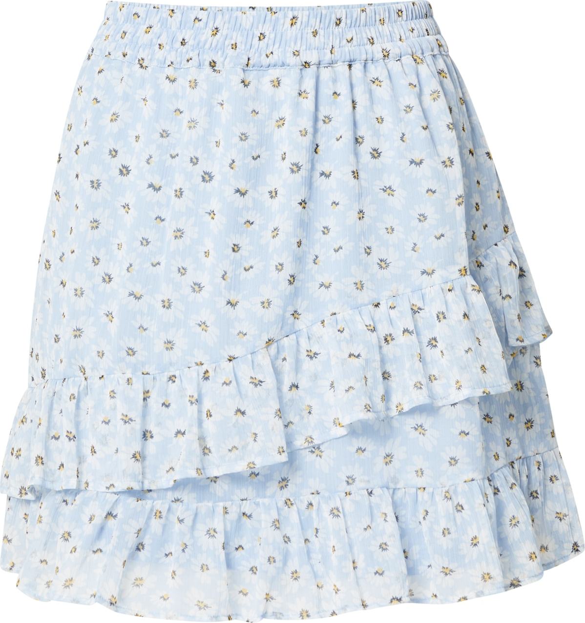JDY Sukně 'MOON FRILL' kouřově modrá / bílá / žlutá / námořnická modř