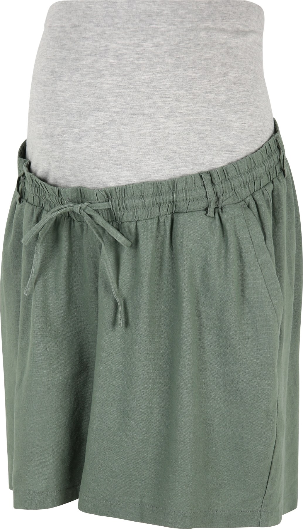 Mamalicious Curve Kalhoty 'BEACH' pastelově zelená / šedý melír