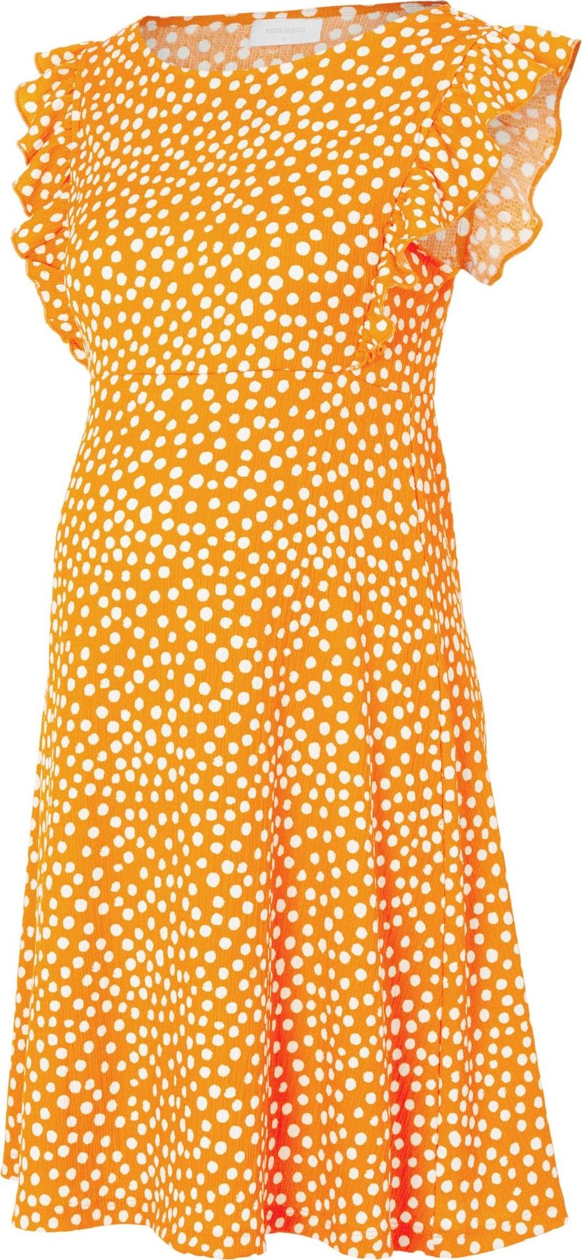 MAMALICIOUS Letní šaty oranžová / bílá