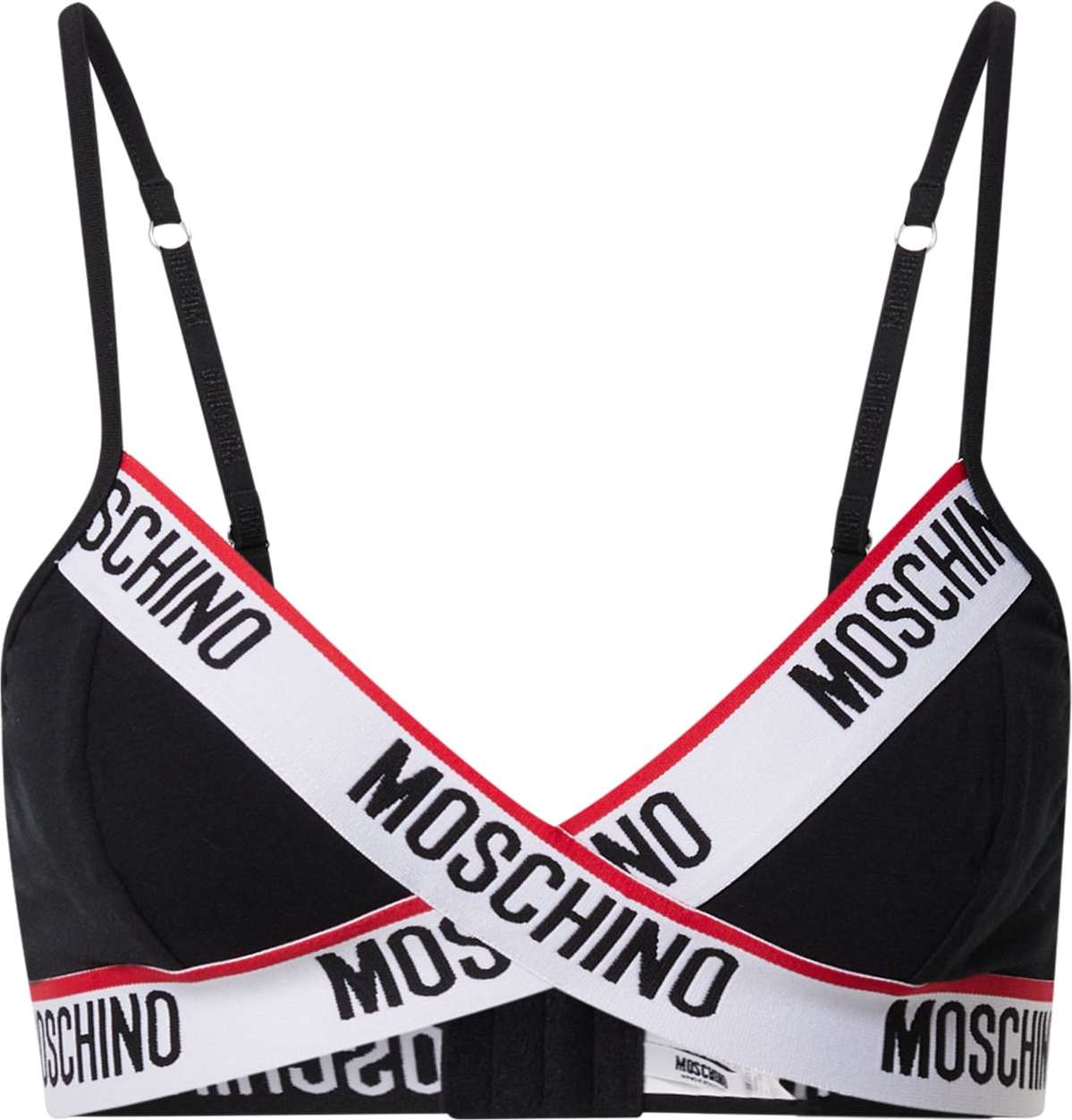 Moschino Underwear Podprsenka černá / bílá / červená