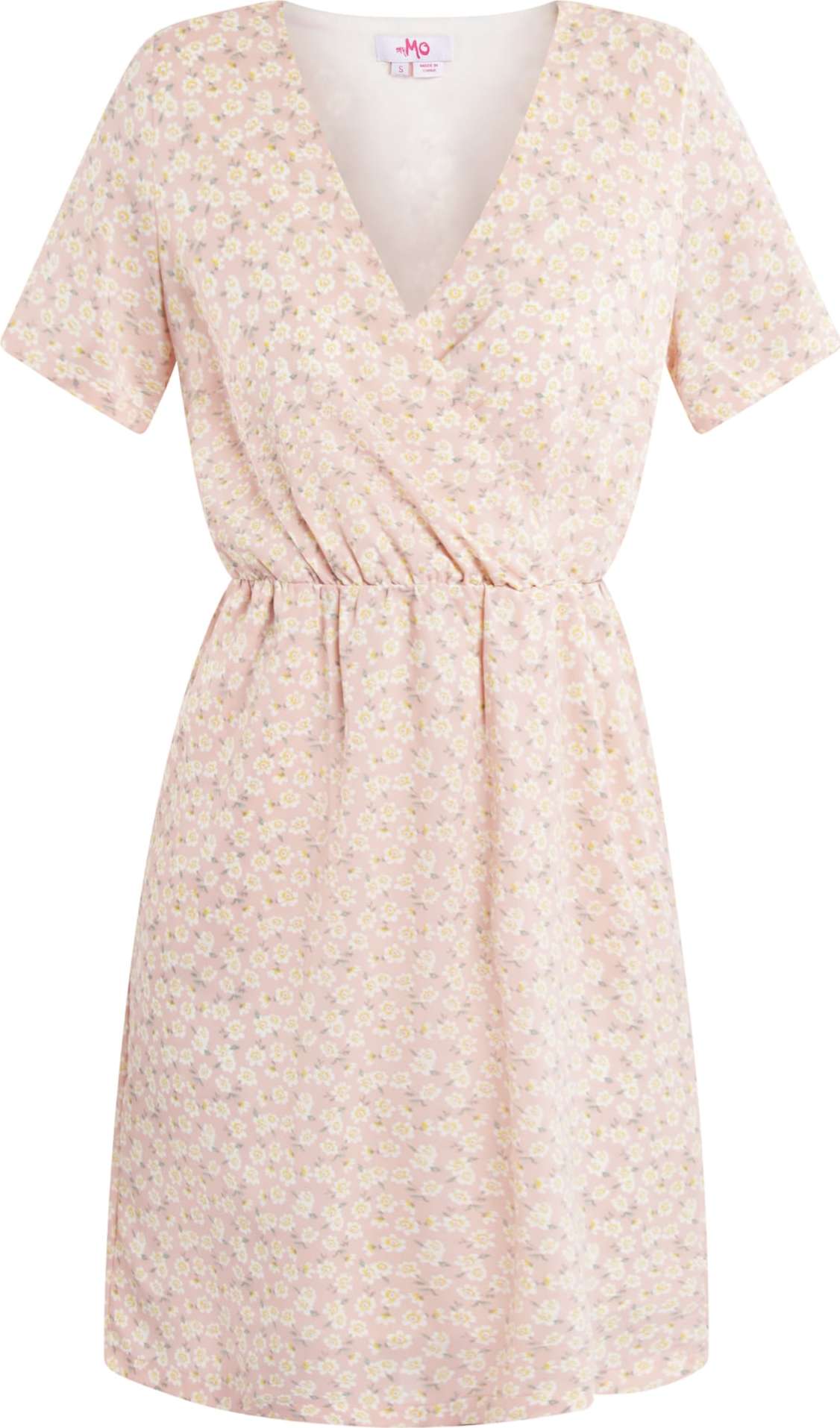 MYMO Letní šaty světle růžová / zelená / bílá / žlutá