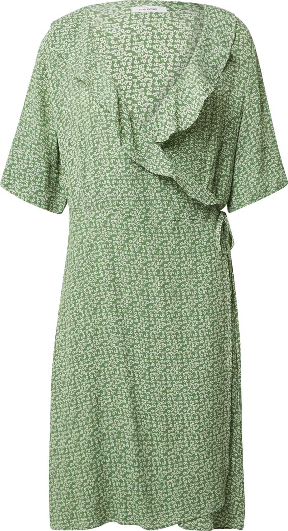 NUÉ NOTES Letní šaty 'BARAKA' zelená / bílá
