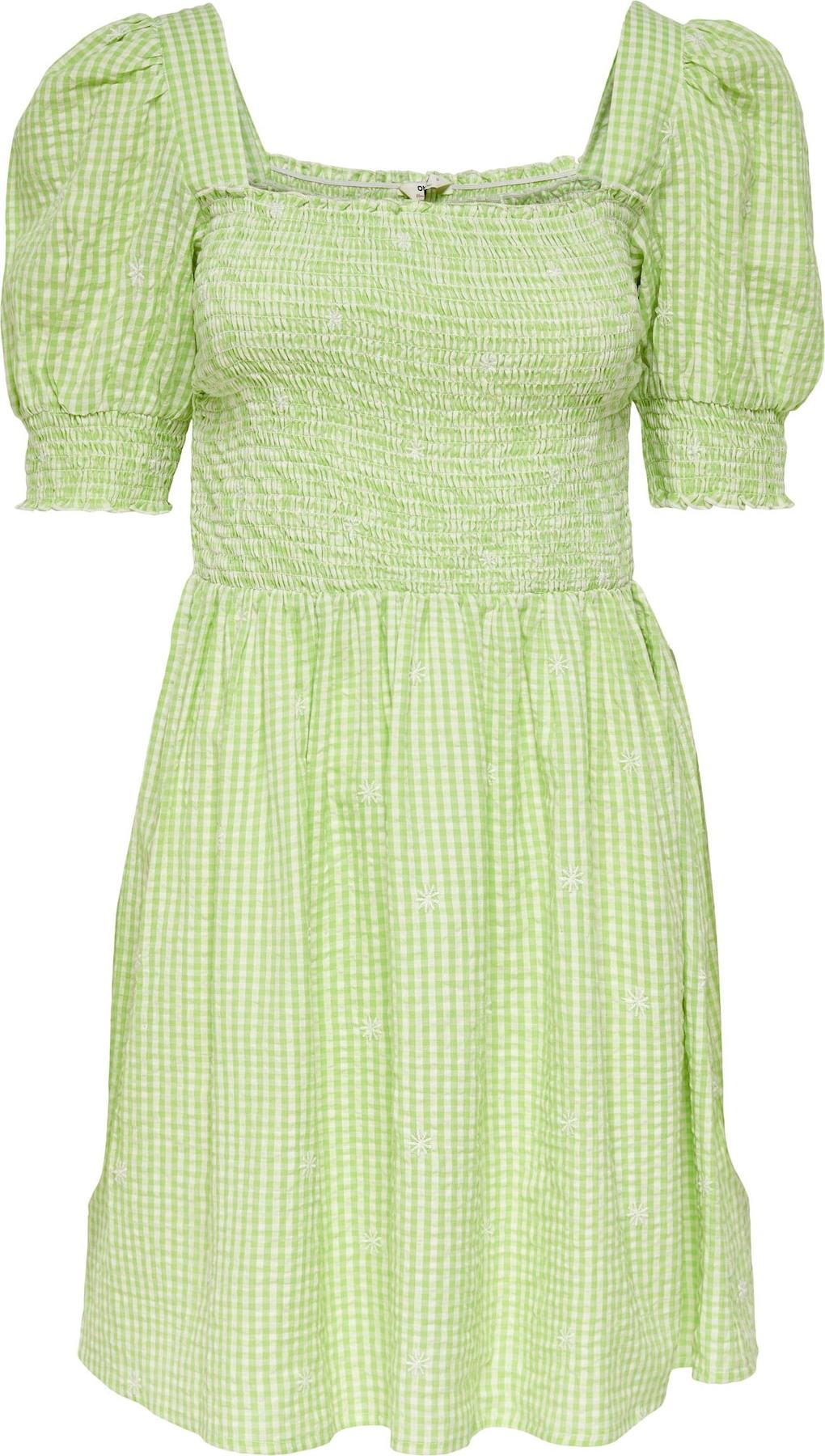 ONLY Letní šaty 'Flow' bílá / světle zelená