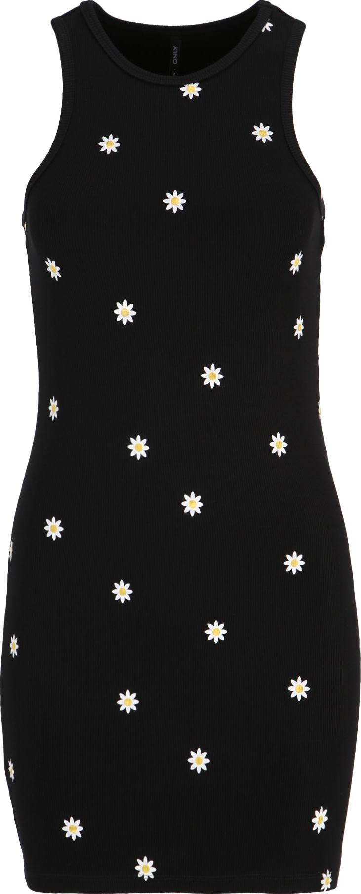 Only Petite Letní šaty 'FENJA' černá / bílá / žlutá