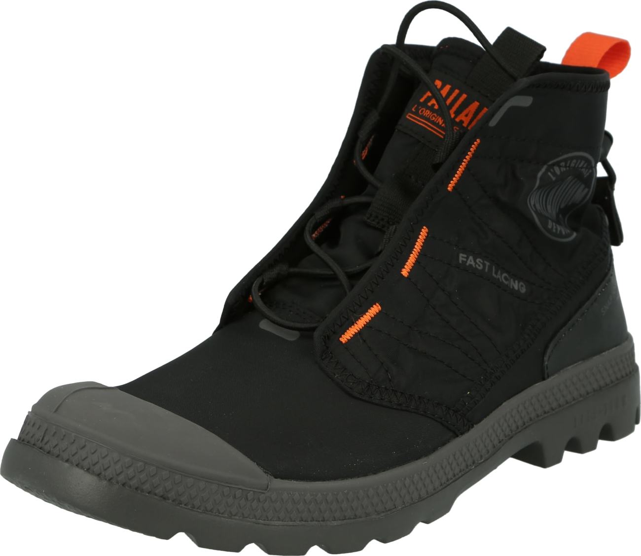 Palladium Šněrovací boty 'PAMPA' černá / tmavě šedá
