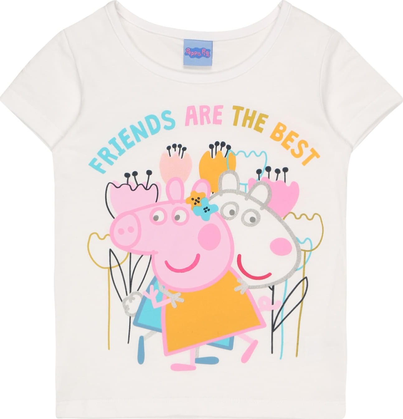 Peppa Pig Tričko bílá / pink / zlatě žlutá / šedá / aqua modrá