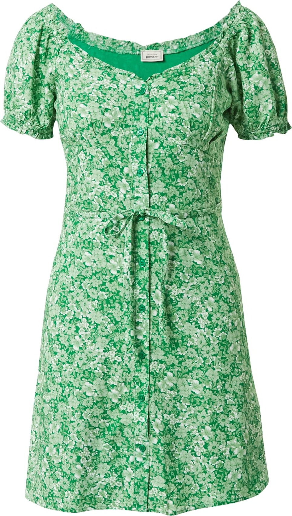Pimkie Košilové šaty 'DARLING' zelená / pastelově zelená / bílá