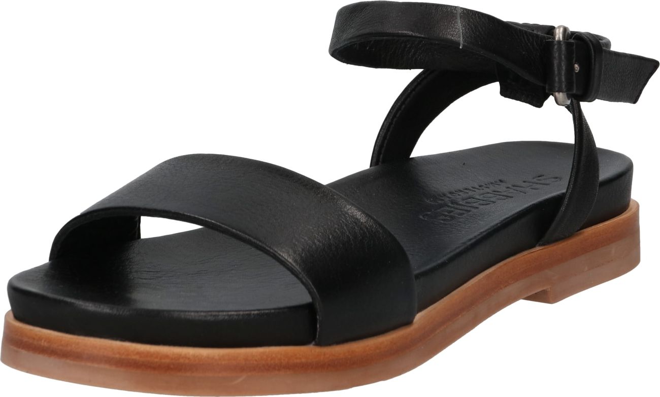 SHABBIES AMSTERDAM Páskové sandály černá