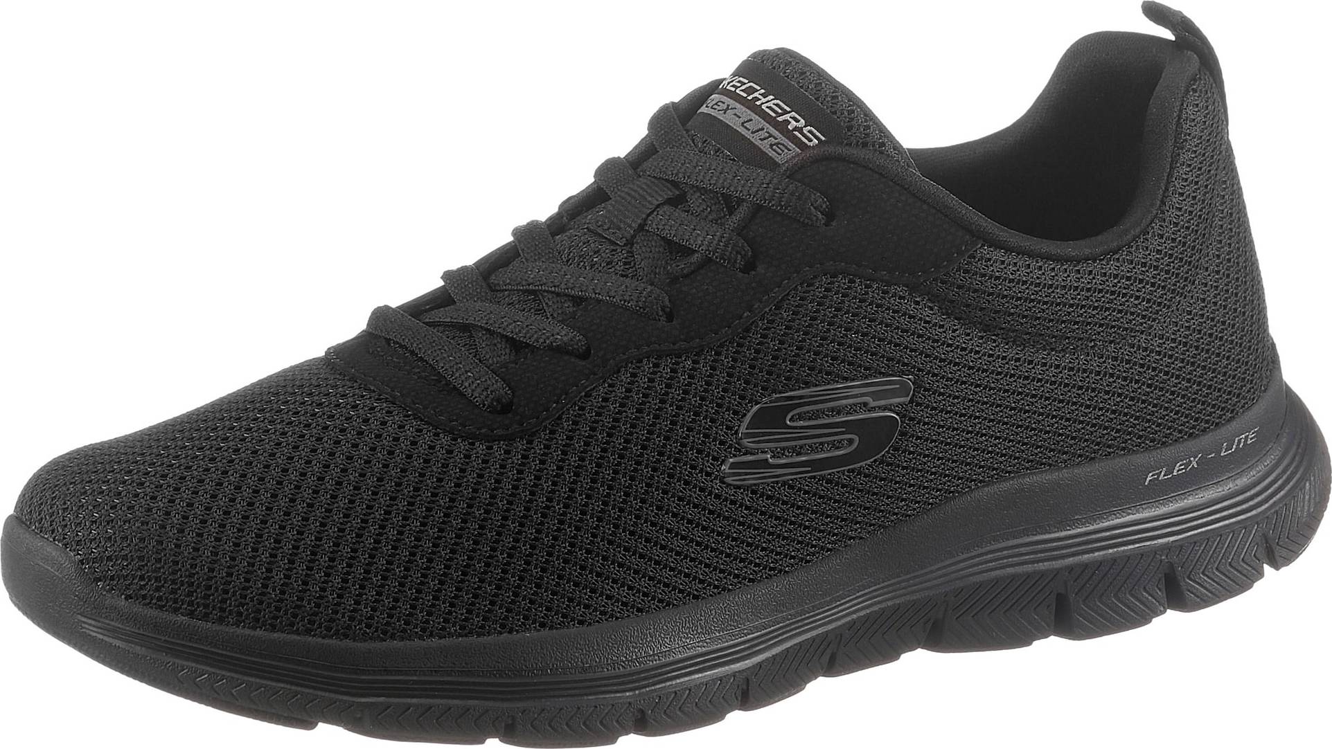 SKECHERS Tenisky černá / bílá / šedá