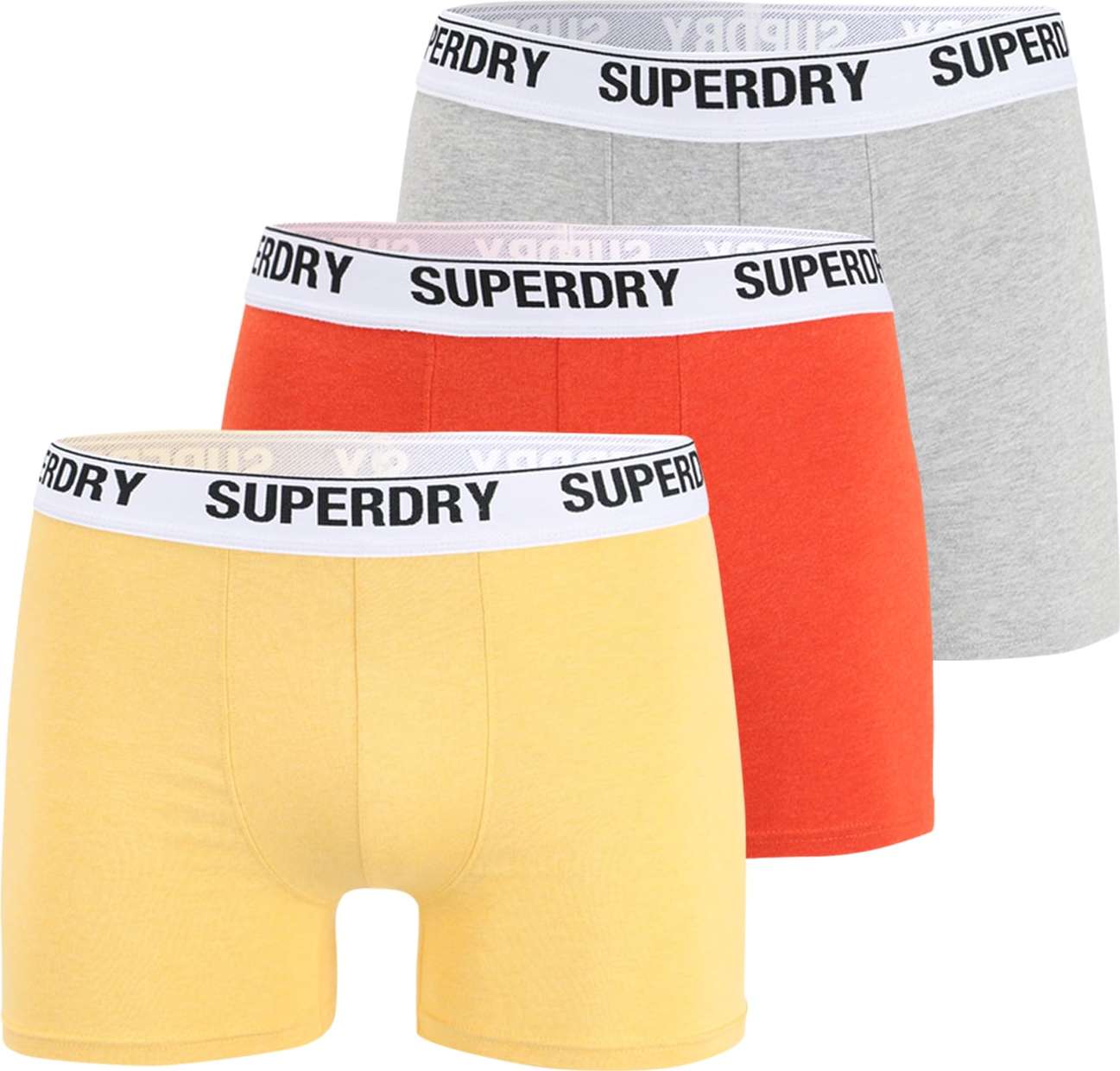 Superdry Boxerky oranžová / šedá / žlutá / bílá / černá