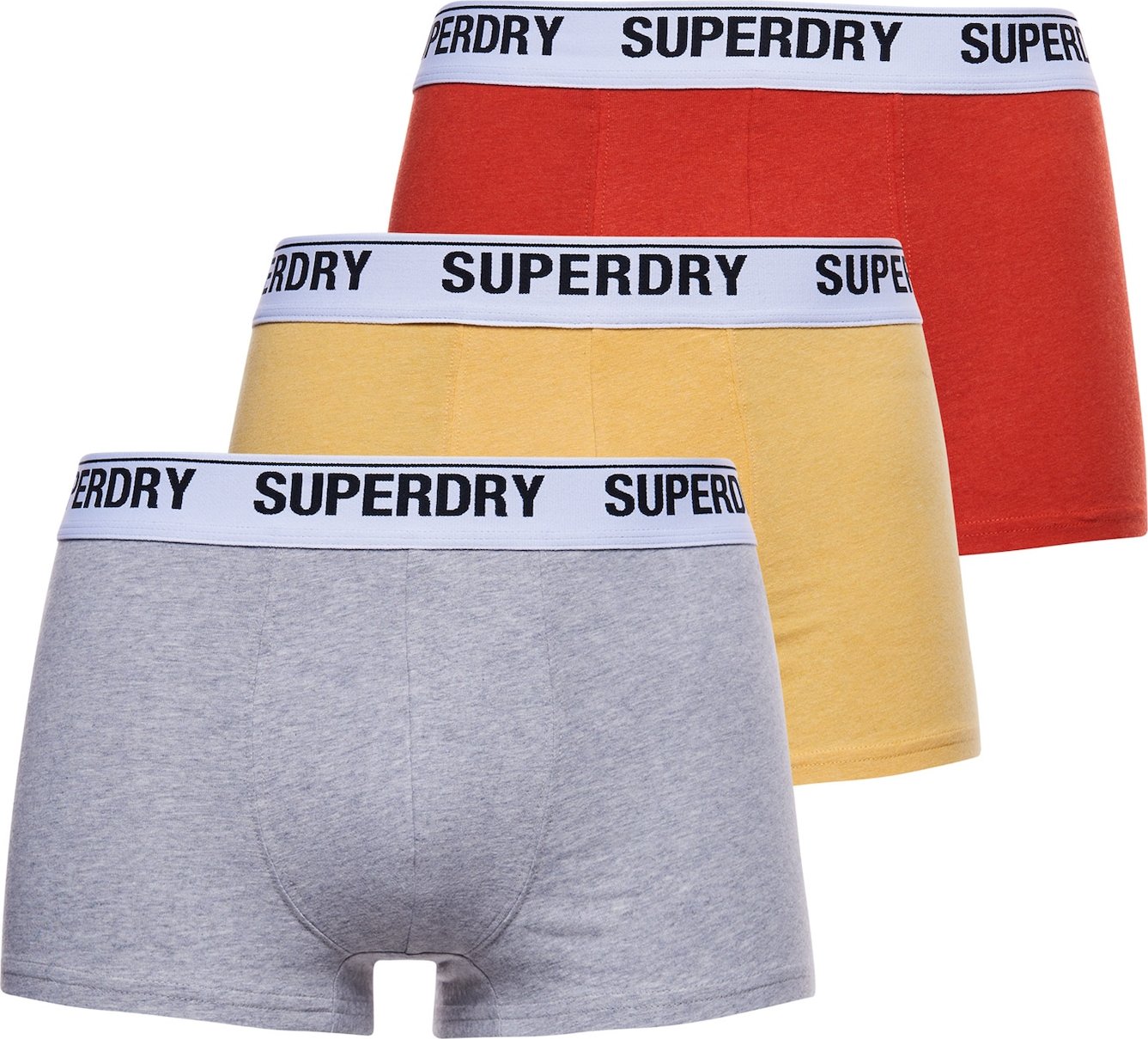 Superdry Boxerky žlutá / oranžová / šedá / bílá